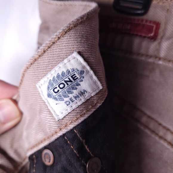 Lucky Brand Jeans Mens 33x32 Brown 121 Slim Cone Denim - Picture 9 of 15